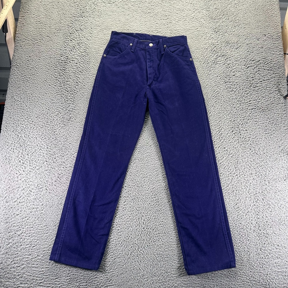 Vintage Wrangler Jeans Womens 7 Purple Cotton Denim Straight Workwear Travel USA